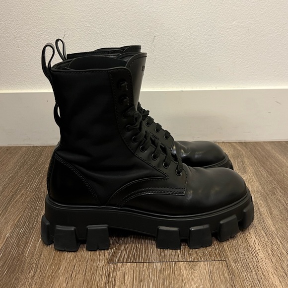 PRADA Monolith Leather and Re-Nylon Boots - 💯 AUTHENTIC - SZ 9 - Picture 6 of 15